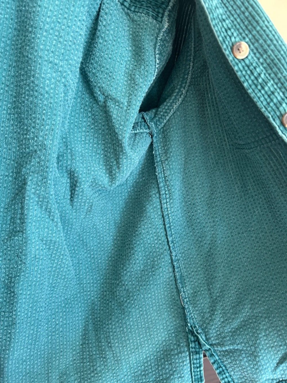 Vintage LL Bean Teal Corduroy Button Down Shirt - Picture 5 of 5